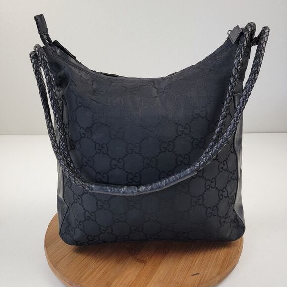 Vintage Tom Ford Era Gucci OneShoulder Bag Nylon GG Logo Pattern Handbag Tote - Picture 1 of 16